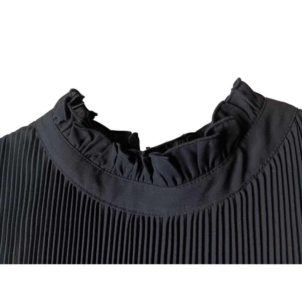 New with Tags Chico’s Black Label Pleated High Neck Dress Size 12 Black Modest - Picture 6 of 15